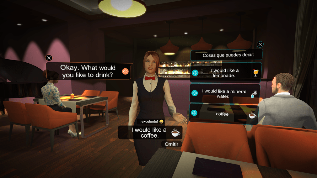 Mondly VR at Restaurant