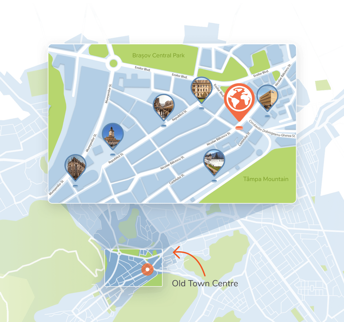 Our Office Location in Old Town Center Brasov